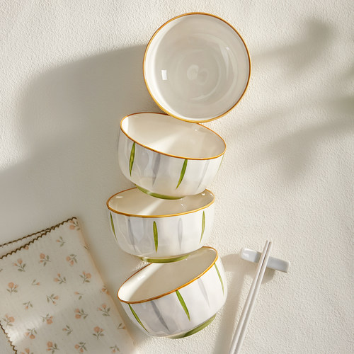 清新陶瓷米饭碗家用高颜值盘子碗