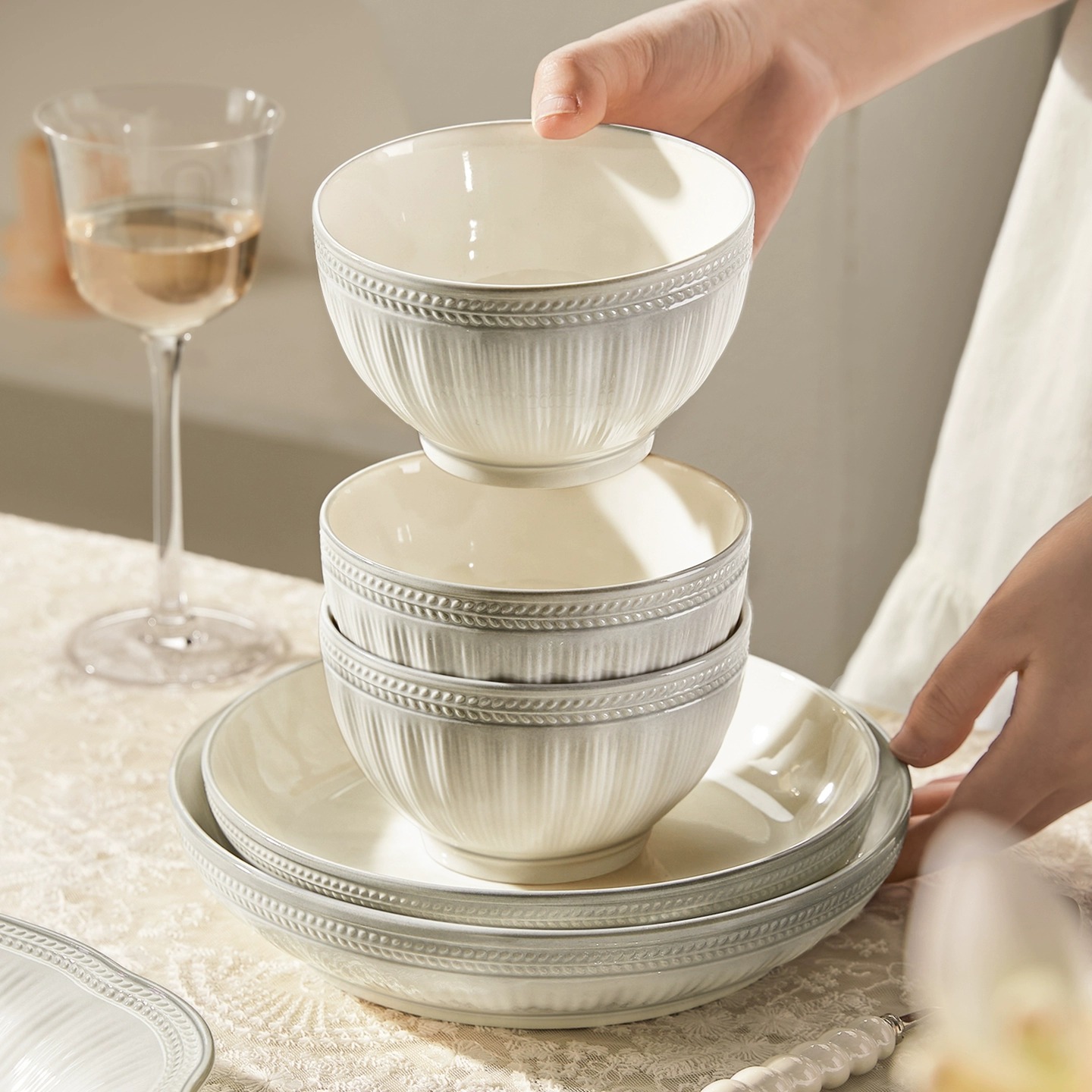 釉下彩碗盘家用2025新款碗碟餐具