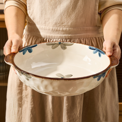 酸菜鱼大盆碗家用特大号双耳汤碗盘子碗12寸水煮鱼用陶瓷大碗汤盆