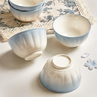 法式陶瓷米饭碗家用2026新款高颜值吃饭小碗特别好看的釉下彩碗具