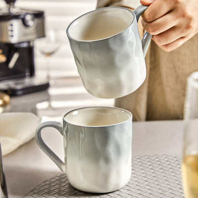 高级感陶瓷马克杯家用水杯男生喝水杯子轻奢设计感办公室咖啡杯