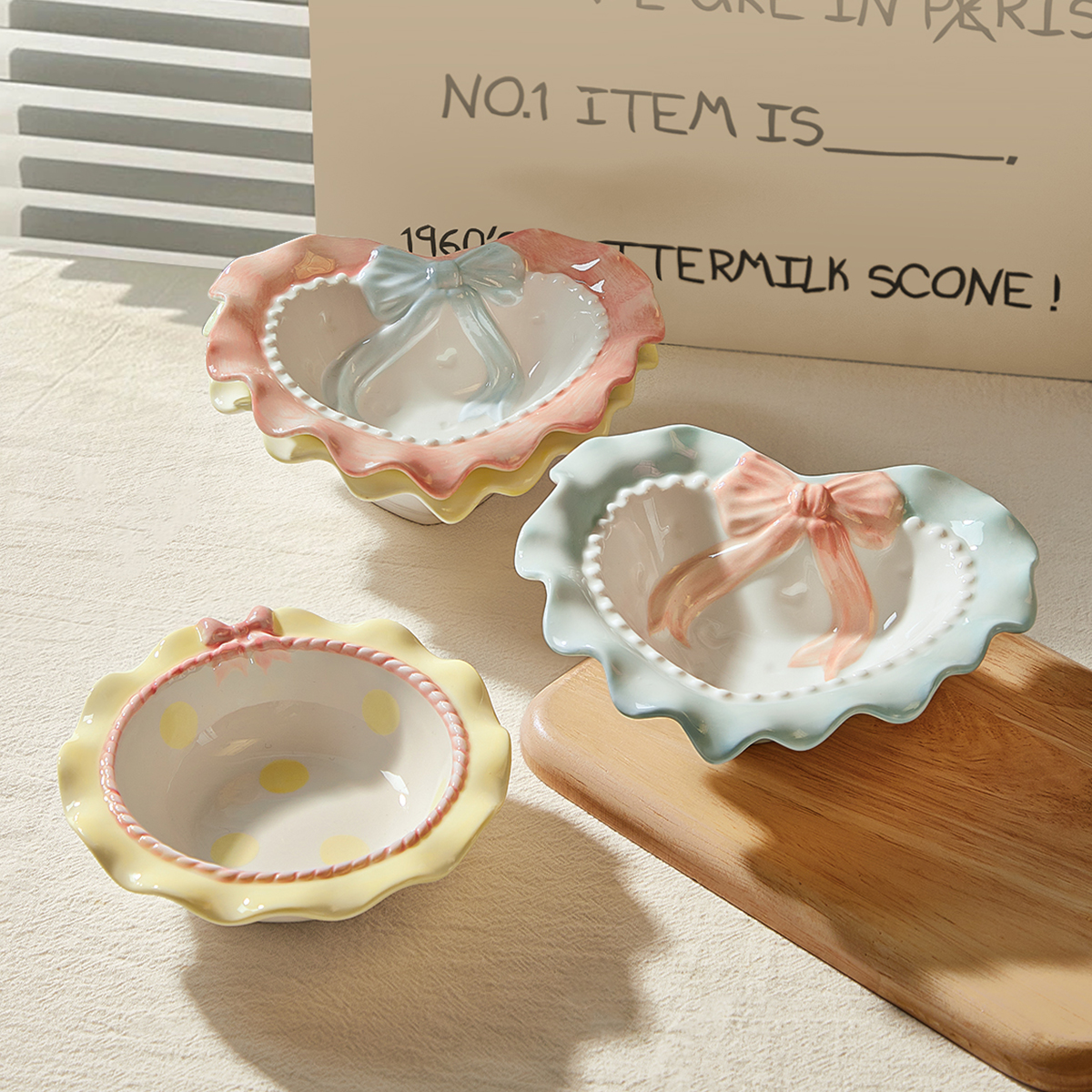 蝴蝶结碗盘家用2025新款高颜值