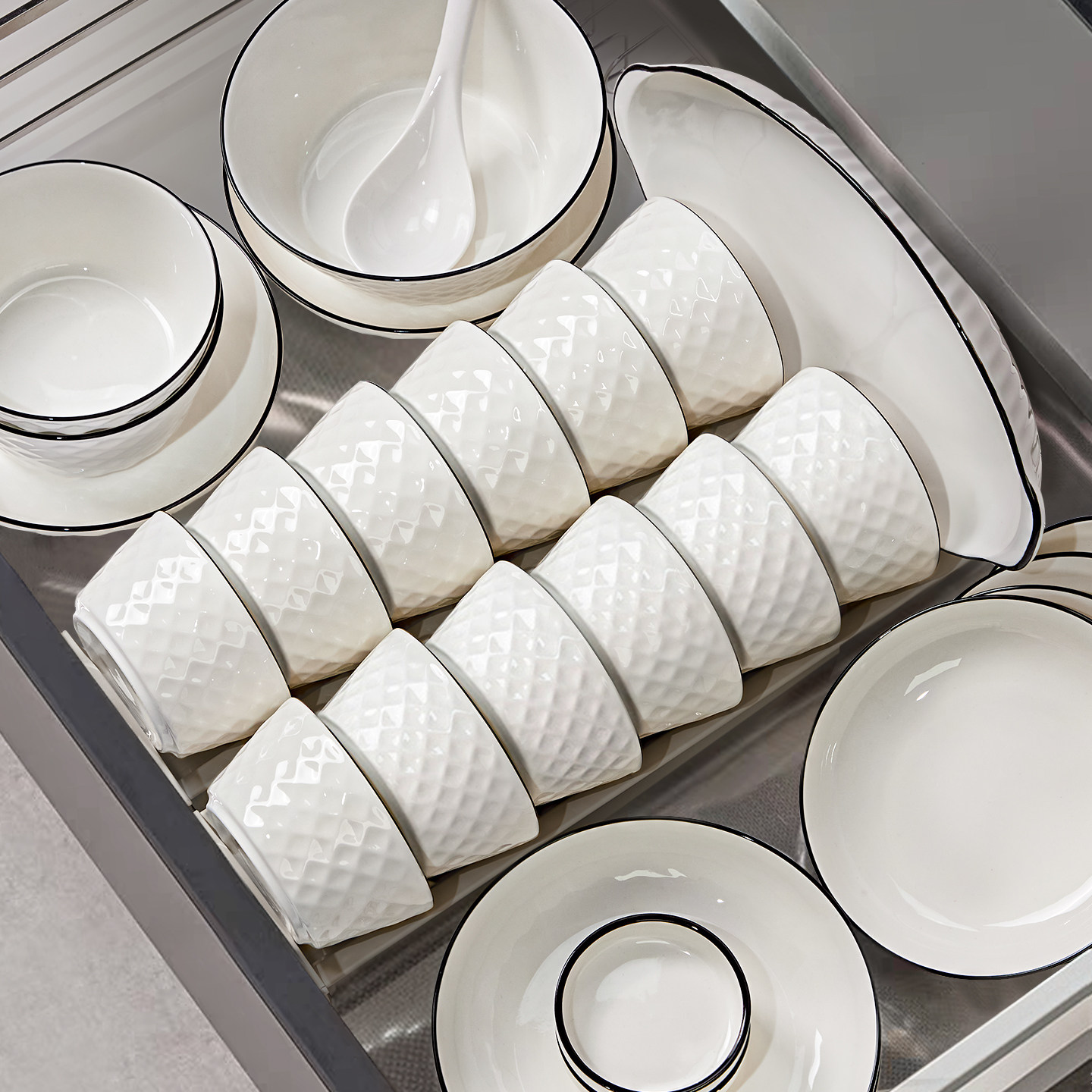 釉下彩碗碟套装家用2026新款高颜值餐具陶瓷碗盘碗筷组合乔迁碗具,餐饮具,碗,淘宝优惠券,粉丝福利购,淘宝优惠卷