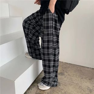 Wide Leg Pants Harajuku Plaid Women Oversized 3Xl