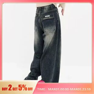 Style Loose Autumn Winter Jeans Harajuku Leg Women Wide