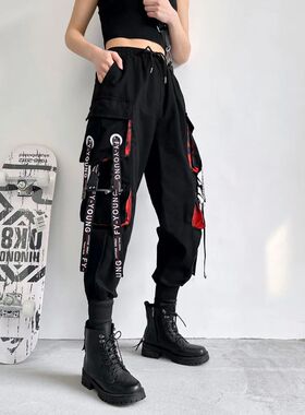 Women Cargo Pants 2023 Harem Pants Fashion Punk Pockets