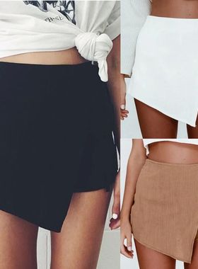 Womens Skorts Shorts Skirt High Waisted Casual Irregular