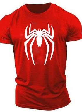 Summer New Fashion Spider Pattern Printed T-Shirt Men'S