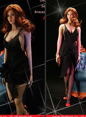 Feeltoys 1/6女兵人 FT012 性感吊带露肩连衣裙 夜店礼服裙 现货