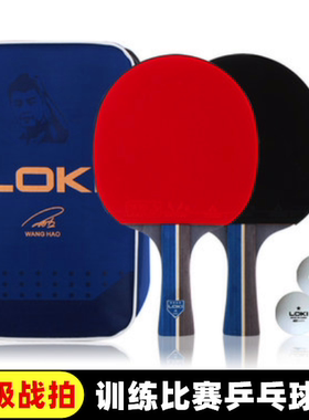 LOKI雷神五星级乒乓球拍初学者双拍2只装儿童学生三四兵乓球套装