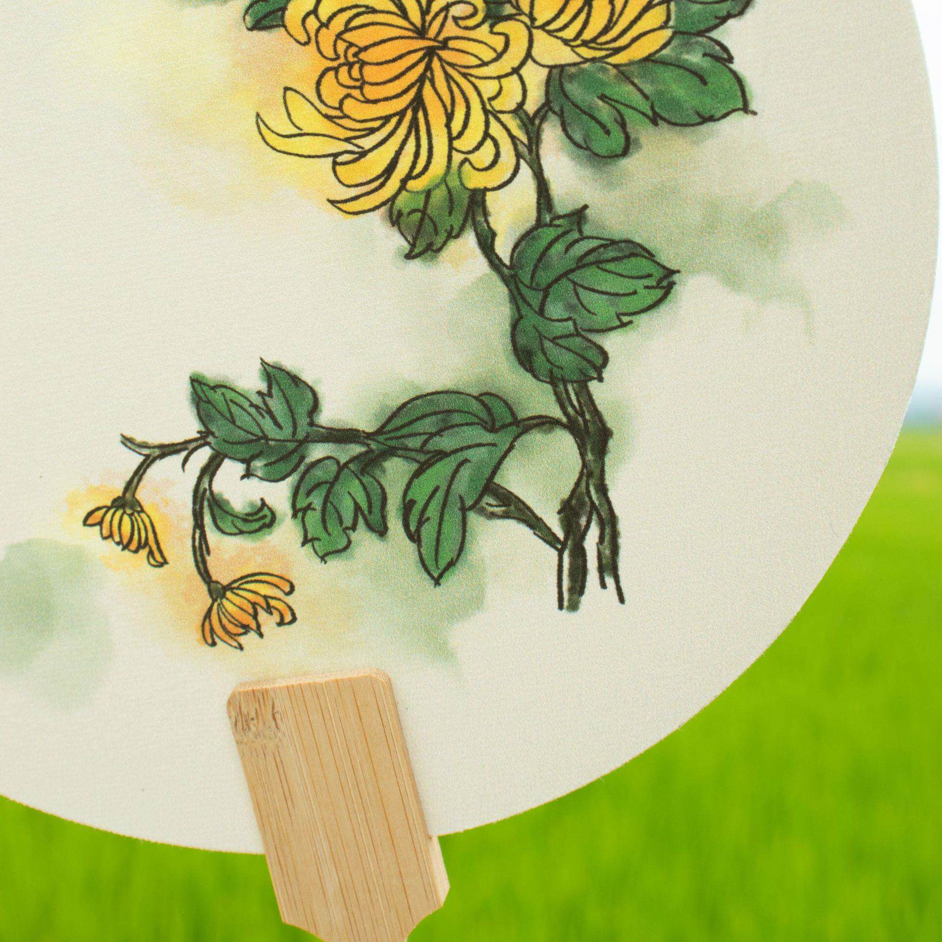 梅兰竹菊古风团扇复古中国风印刷中式扇子夏季旅游景点热卖摆件