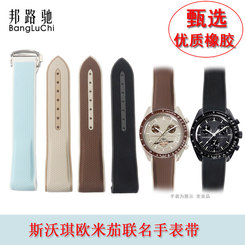 适配omega&swatch欧米茄斯沃琪星球联名行星史努比月相硅胶手表带