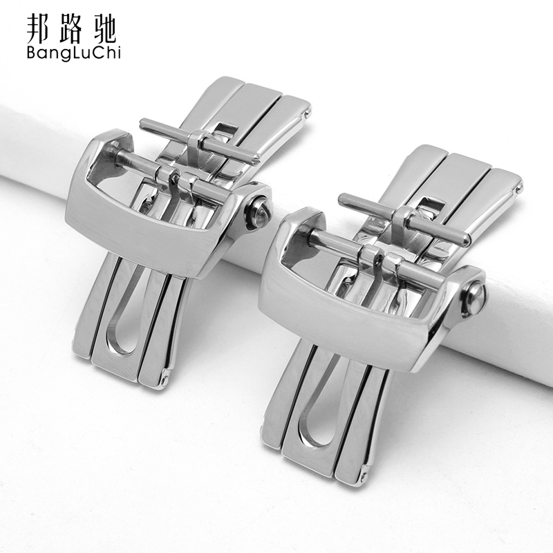 代用宝珀表扣折叠扣五十寻噚蝴蝶扣配件真皮表带扣不锈钢精钢20mm