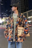 秋季新款潮流印花男士连帽夹克宽松情侣外套J，男装夹克，电商A073