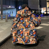 秋季新款潮流印花男士连帽夹克宽松情侣外套JK2106P80控价108，男装夹克，电商A073