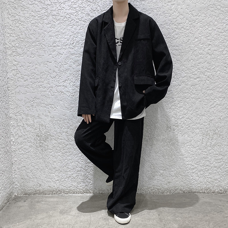 情侣灯芯绒西装韩版宽松气质西服外套TZ336P125上衣P75裤子P50,男装西服,电商A073