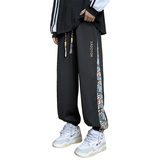 直播品质小熊拼接束脚休闲裤男大码宽松高街运动裤K735P40，男装休闲裤，电商A073