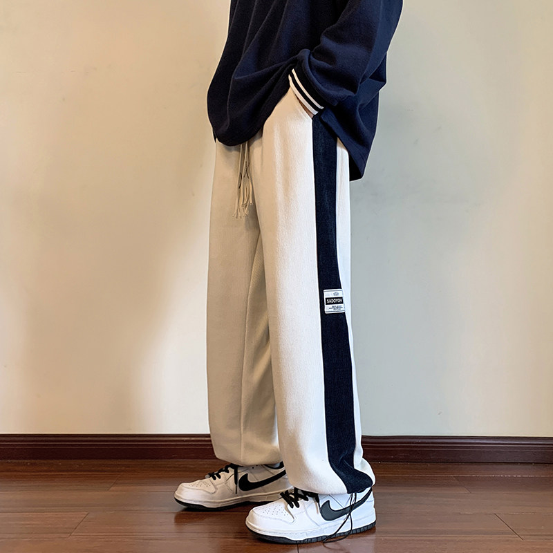 编织抽绳雪尼尔休闲裤男大码抽绳束脚裤K909P50,男装休闲裤,电商A073