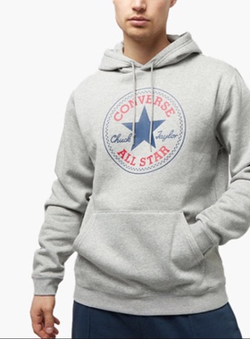 Converse匡威ALL STAR连帽套头衫灰色休闲运动卫衣男10025470-A03