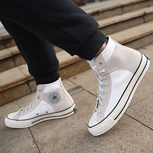 匡威1970S三星标反毛皮复古高帮米灰色男女帆布鞋A01780C A01785C