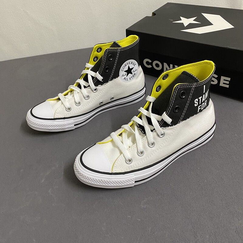 Converse匡威All Star黑白拼接男女潮流高帮轻便休闲帆布鞋165709