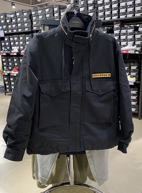 Converse匡威冬款立领工装男子黑色户外休闲夹克外套10024189-A03