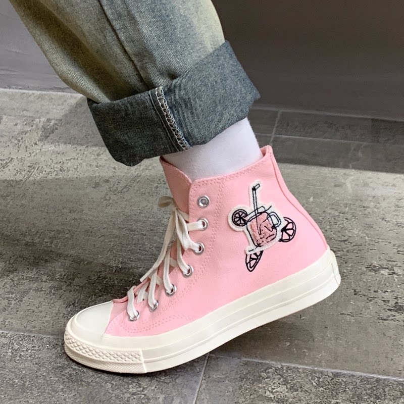 CONVERSE匡威1970S粉色高帮卡通动画男女时尚休闲帆布鞋A07558C