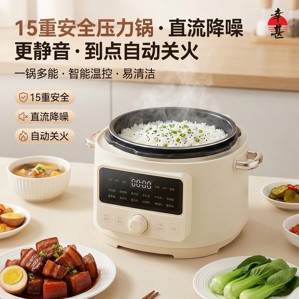 幸甚日本品牌电压力锅4L家用智能