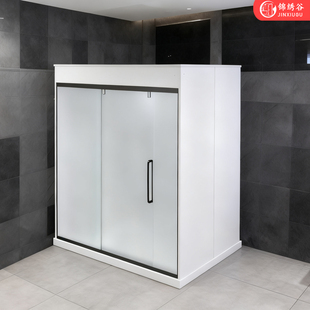 整体卫浴间淋浴房免做防水组合卫生间改造8MM钢化开门一体SMC底座