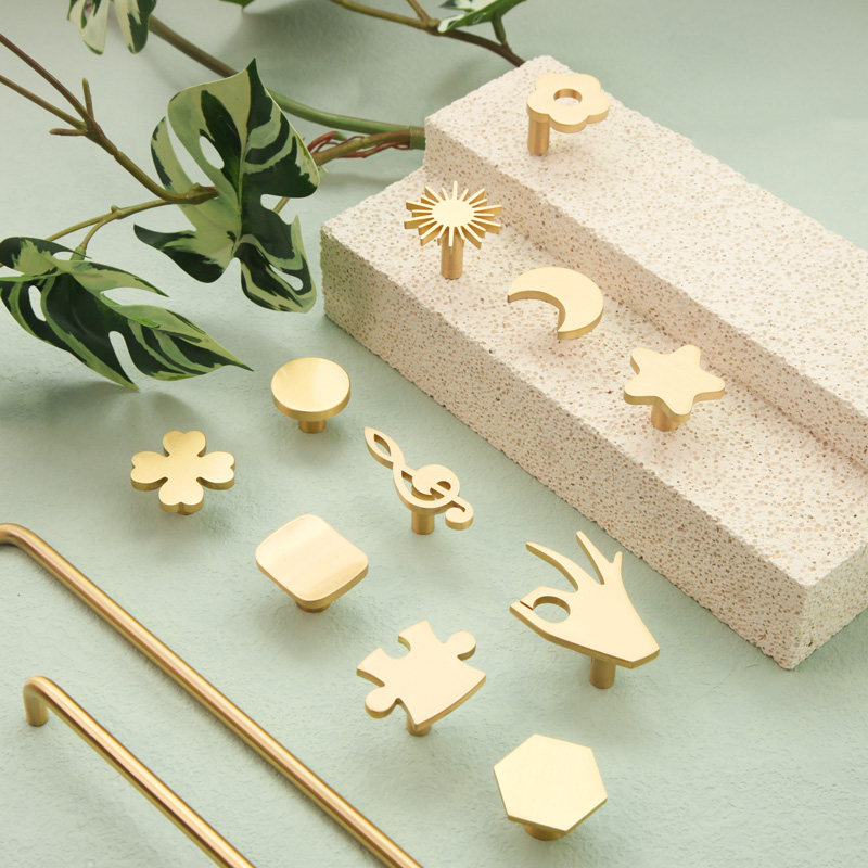 硕南北欧创意轻奢拉丝拉丝组合小拉手衣橱衣柜门柜抽屉门把手手柄