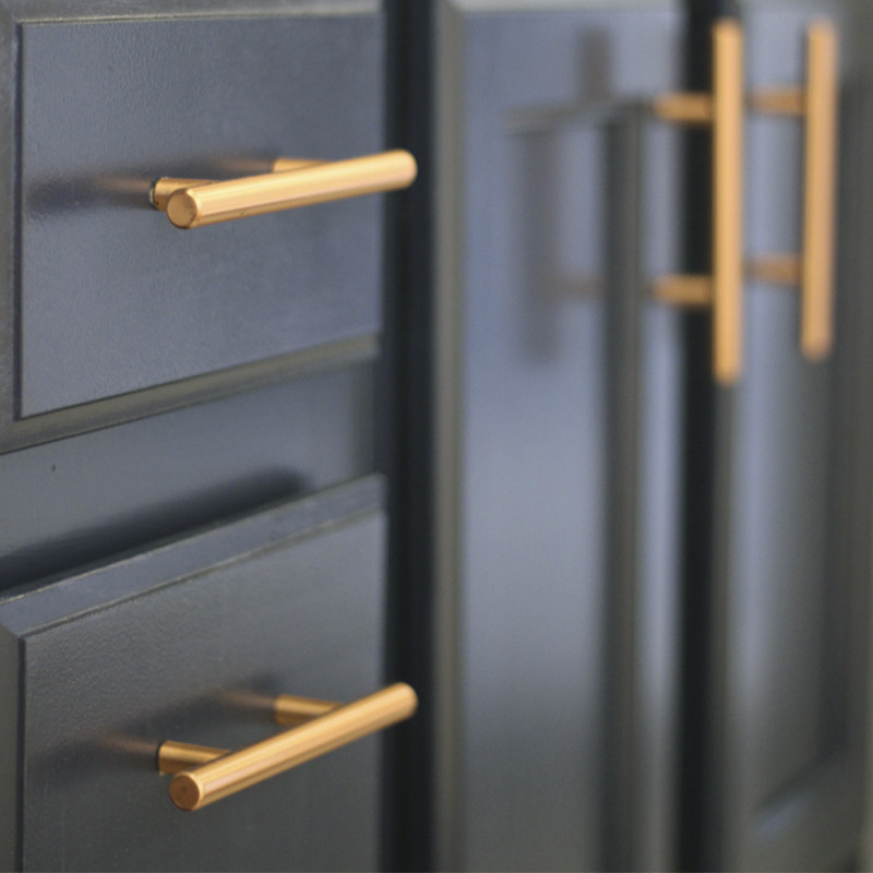 硕南北欧简约柜门大把手黄铜美式橱柜衣柜双孔抽屉小拉手铜特价