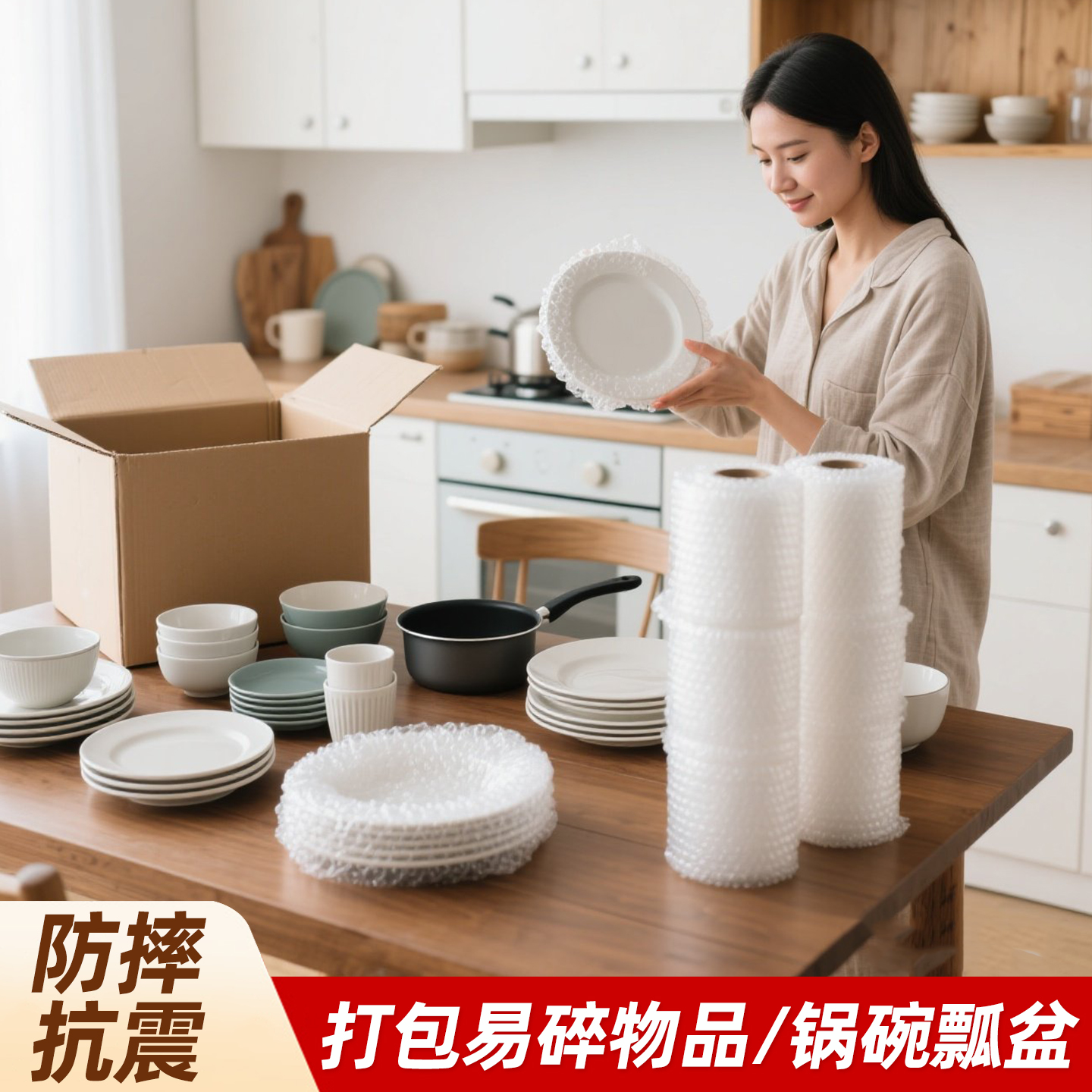 搬家打包神器锅碗瓢盆厨房易碎品泡沫餐具碟防撞气泡打包包装袋膜