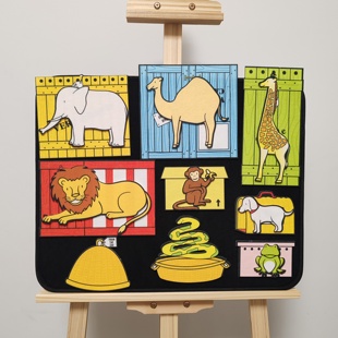 亲爱 zoo讲故事玩具道具卡片 动物园毛毡布不织布教具围裙剧dear