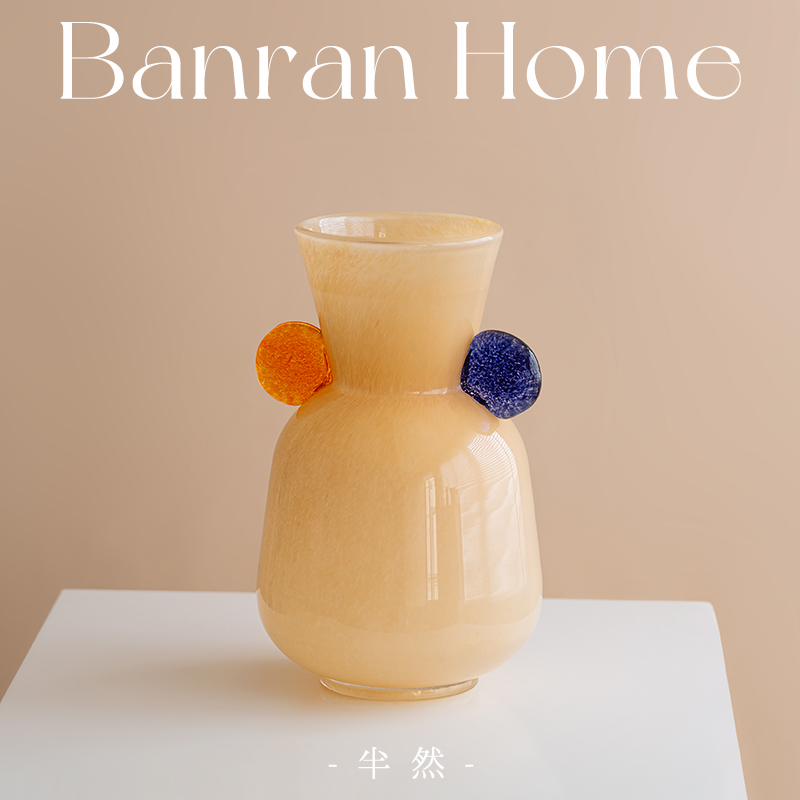 中古风手工双耳花瓶玻璃