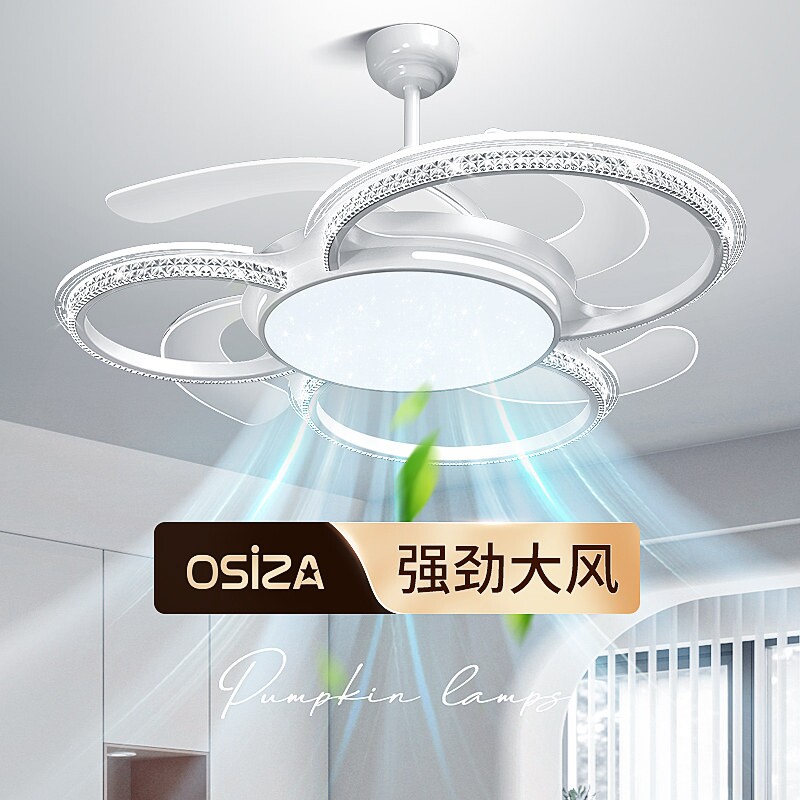 2026新款轻奢一体吊扇灯餐厅水晶
