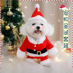 宠物狗狗衣服圣诞老人猫咪变身装直立搞怪中小型犬圣诞节帽子冬装