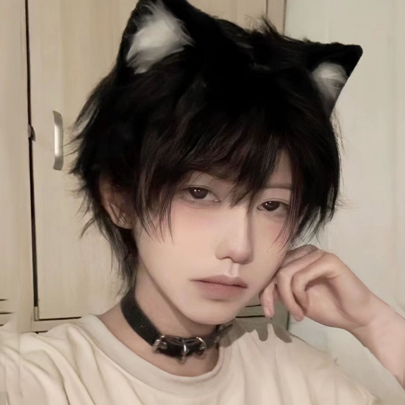 狼耳发箍女兽耳狐狸毛绒猫咪耳朵男生发卡手作头饰狗狗cos配饰男