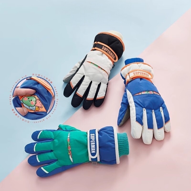 骑车手套男女加绒加厚保暖滑雪防水东北滑雪青少年初中高中学生