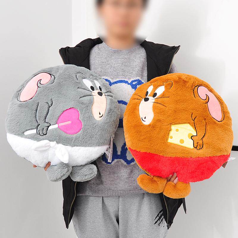 正版猫和老鼠圆形抱枕毛绒玩具泰菲鼠可爱玩偶靠垫陪睡觉沙发腰靠
