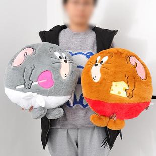 正版猫和老鼠圆形抱枕毛绒玩具泰菲鼠可爱玩偶靠垫陪睡觉沙发腰靠