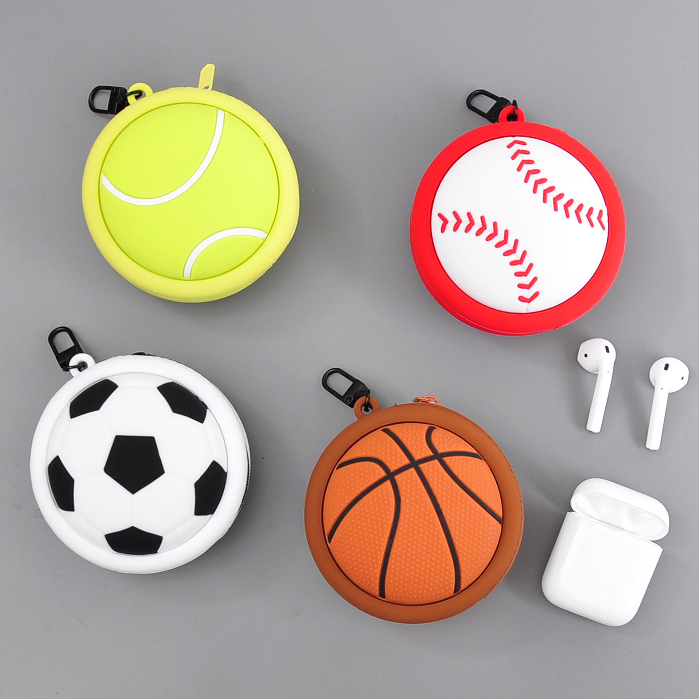 QUNCLE运动系列迷你收纳包篮球足球硅胶零钱包休闲耳机包挂件礼物,模玩/动漫/周边/娃圈三坑/桌游,动漫背包/钱包/箱包,淘宝优惠券,粉丝福利购,淘宝优惠卷