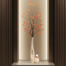 入户玄关细长窄陶瓷花瓶摆件客厅插花轻奢高档电视墙格栅柜装 饰品