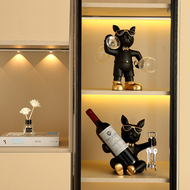 轻奢高端狗狗红酒架子摆件家用高档创意客厅酒柜装饰乔迁新居礼品,家居饰品,装饰摆件,淘宝优惠券,粉丝福利购,淘宝优惠卷