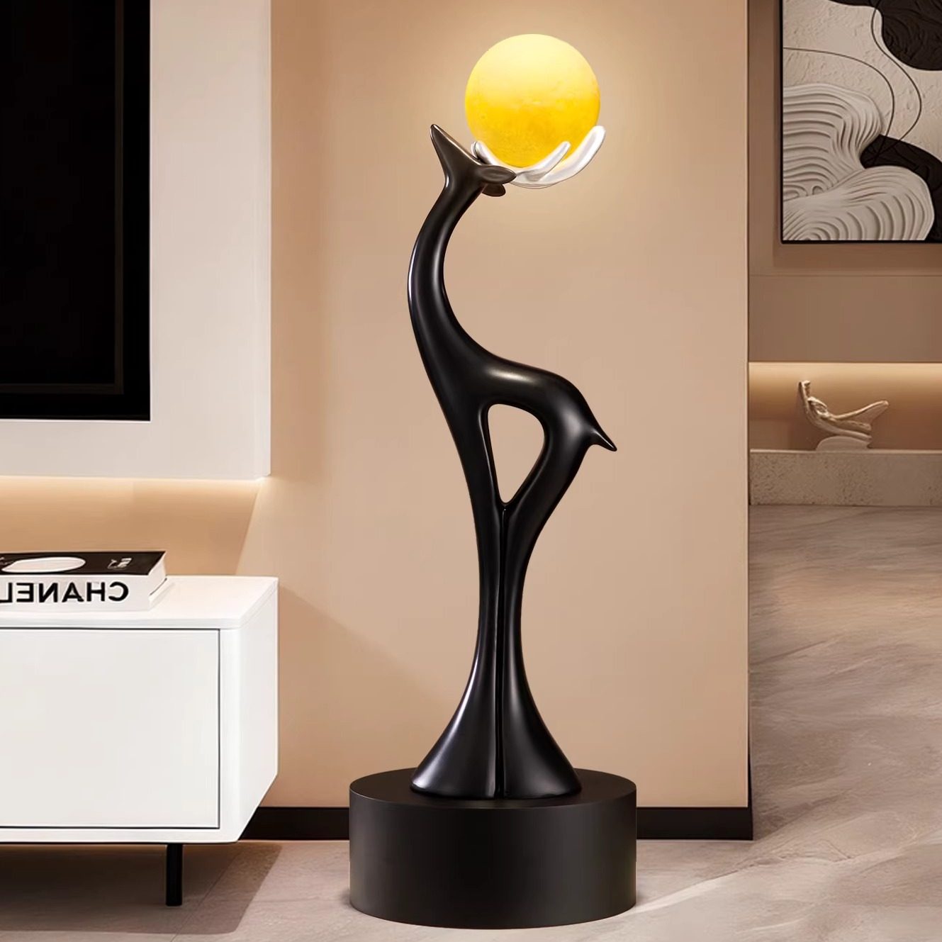 轻奢高档艺术鹿客厅玄关电视柜沙发旁落地卧室氛围灯摆件乔迁结婚,家居饰品,装饰摆件,淘宝优惠券,粉丝福利购,淘宝优惠卷