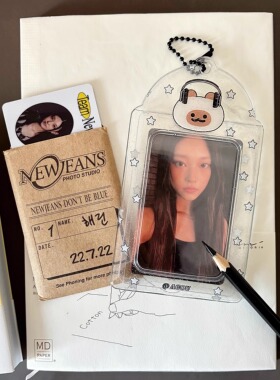 NukutataXagou合作款 小猫阿狗agou耳机星透明闪粉追星3寸卡套