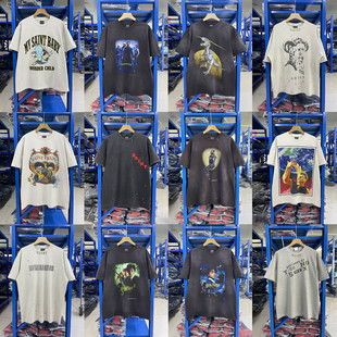 小众设计感做旧vtg潮 短袖 Saint Michael复古水洗做旧T恤2025新款