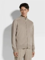 lushi056-Zip Knit Cardigan Camel