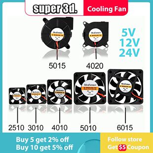 5015/4010/4020 12V&24V Cooling Turbo Fan Brushless 3D Printe