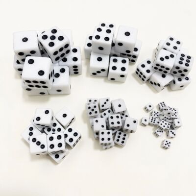 100Pcs Mini Small D6 White Dice 5mm 8mm 10mm 12mm 14mm 16mm