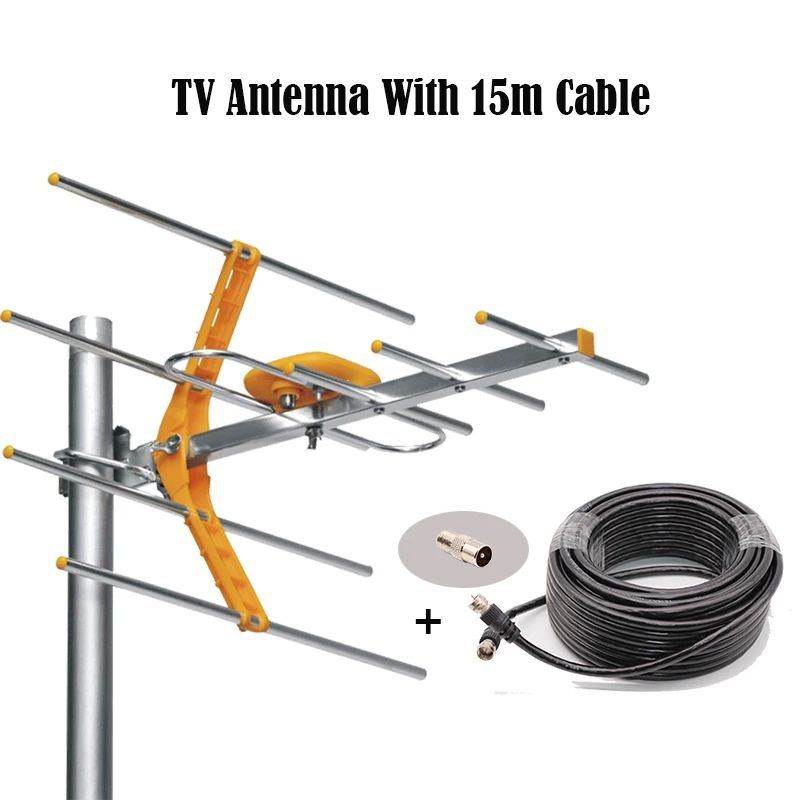 HD Digital Outdoor TV Antenna With Coaxial Cable For DVBT2 H